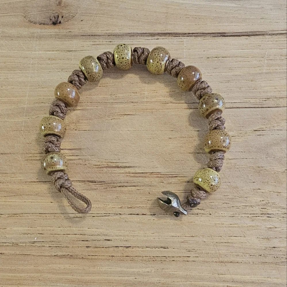 Rare & Hand Crafted Agatized Coral Bracelet.